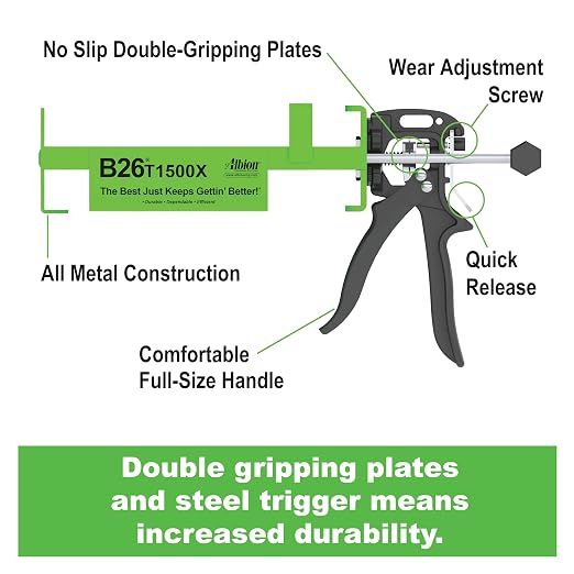 Albion Engineering Company B26T1500X 1500 Series B-Line Manual Multi-Component Cartridge Epoxy Adhesive Gun, 1:1 Ratio (750 x 750 ml)