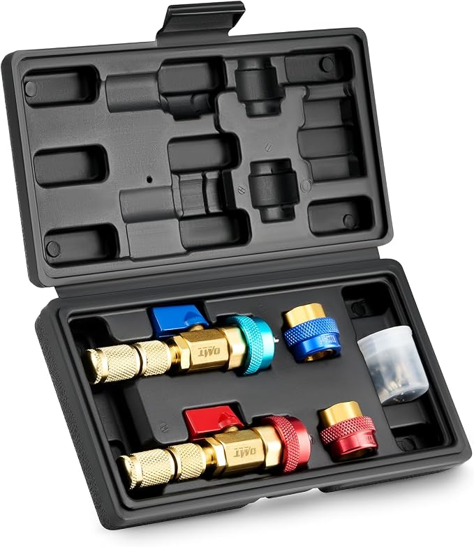 Orion Motor Tech AC Valve Core Removal Tool, R134a R1234yf R22 Valve Core Remover Installer Tool Kit for Automotive Air Conditioning Systems, AC Valve Core Tool for Standard JRA and Schrader Valve