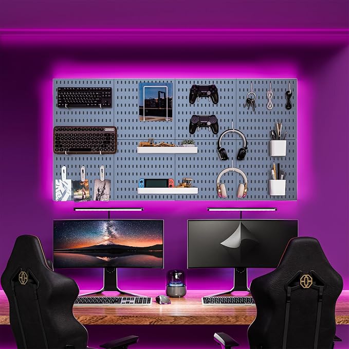 8-Pack 22"x44" Plastic Pegboard Panels Durable Modular Organizer Boards for Wall Storage, Garage, Workshop & Craft Room – Lightweight & Easy to Install