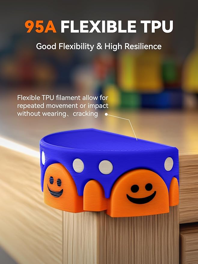 TECBEARS TPU Filament 1.75mm, 95A 3D Printer Filament, Flexible TPU Filament for Fast Printing, Dimensional Accuracy +/- 0.03mm, Fit Most FDM 3D Printers, Black 1KG