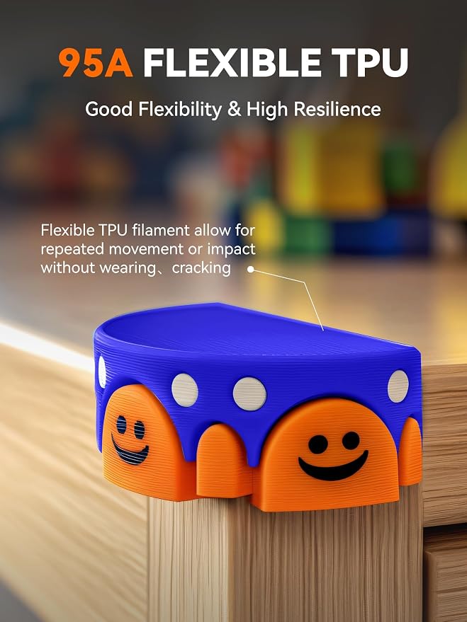 TECBEARS TPU Filament 1.75mm, 95A 3D Printer Filament, Flexible TPU Filament for Fast Printing, Dimensional Accuracy +/- 0.03mm, Fit Most FDM 3D Printers, Blue 1KG