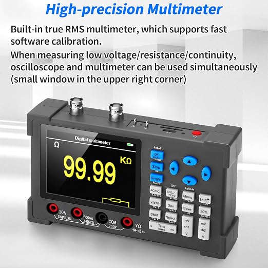 LCD Handheld Digital Oscilloscope Kit - 2 Channel 3.2" TFT Multimeter Oscilloscope Signal Generator Mini Automotive Oscilloscope Bandwidth 120Mhz Digital Oscilloscopes Portable 250MSa/s Sampling Rate