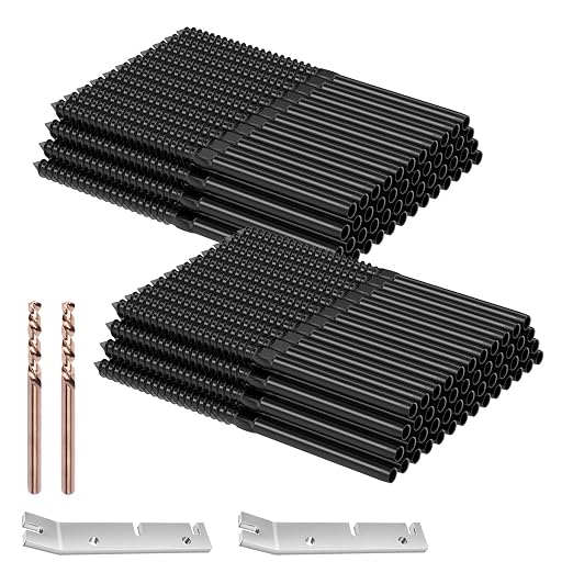 BLIKA 100 Pack 1/8" Black Cable Railing Kit Left &Right Swage Lag Screws for Wood Posts, T316 Stainless Steel, Wire Railing Kit for Decks with Wrench, Deck Stair Black Cable Railing Hardware