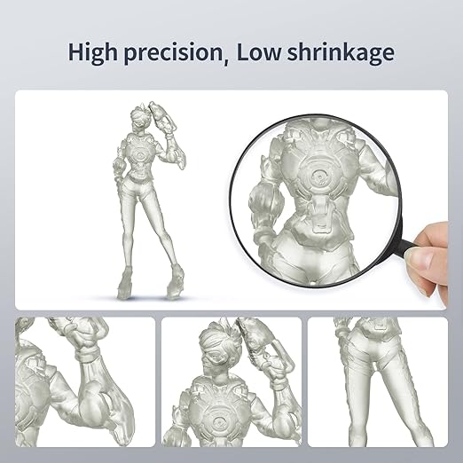 ANYCUBIC Tough Resin 2.0, 3D Printer Resin with Upgraded High Toughness and High Precision, 365-405nm Fast Curing 3D Resin for 4K 8K LCD/DLP/SLA 3D Printing (Clear, 1kg)