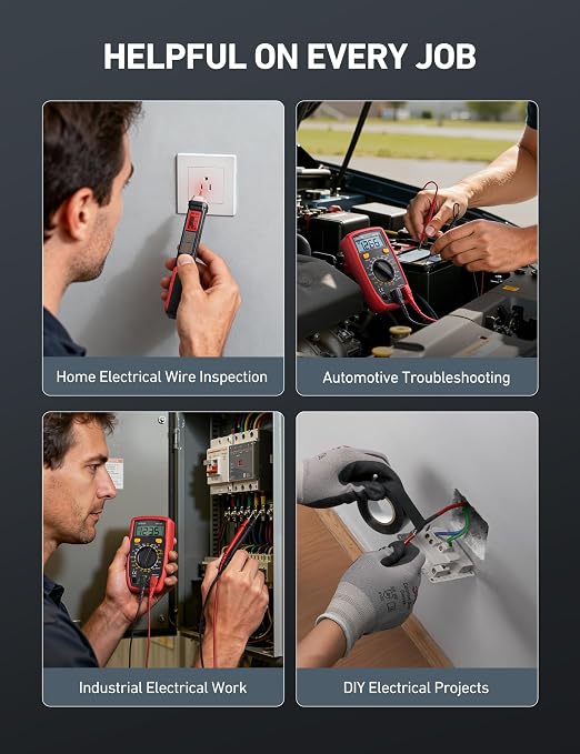 AstroAI Electrical Test Kit ETK1, Digital Multimeter, Non-Contact Voltage Tester & Screwdriver, Electrical Tape, an Ideal Set for Electricians, DIYers, Handymen