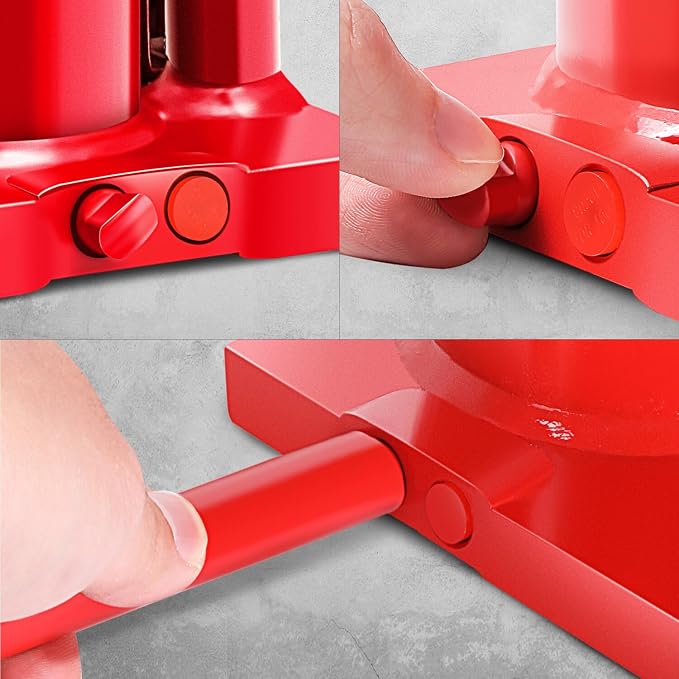 DNA Motoring 10 tons / 20000 lbs Lifting Automotive Welded Hydraulic Bottle Jack for Repair Vehicle, Pickup, Truck, w/Manual Handle, Red,TOOLS-00359