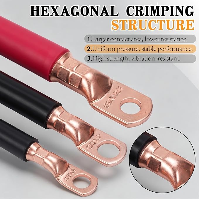 Battery Cable Crimping Tool Kit & Wire Cutter,Wire Crimper for 8,6,4,2,1,1/0 AWG Heavy Duty Wire Lugs with Portable Toolbox