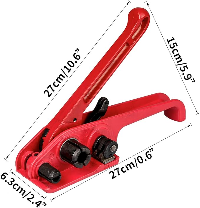 Heavy Duty Manual 4 in 1 PET/PP Manual Strapping Tools Packing Machine Set Tensioner & Sealer 100m Packing Belt
