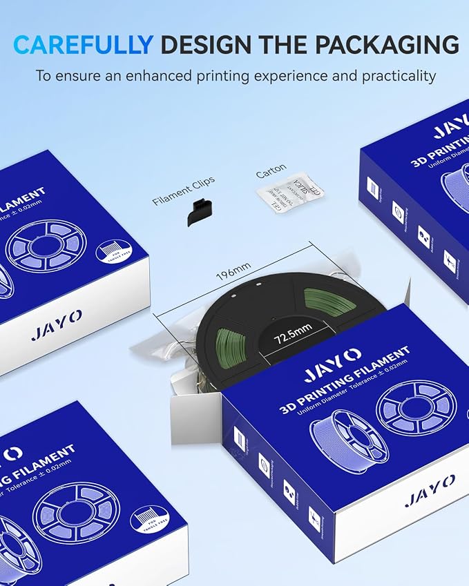 JAYO Rapid Matte PETG Filament 1.75mm Black 1.1KG, High Speed 30-600mm/s 3D Printer Filament, High Toughness & Impact Resistance, 1.1kg Spool(2.4lbs)