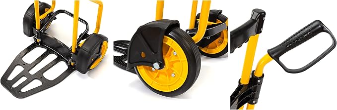 Stanley Heavy-Duty Folding Hand Truck & Dolly, 400 lbs. (181 kgs.) Capacity, Professional Grade, Compact, Lightweight & Slim Design, Easy Storage, Steel Frame, Ergonomic 3 Handle Design (SXWT-FT591)