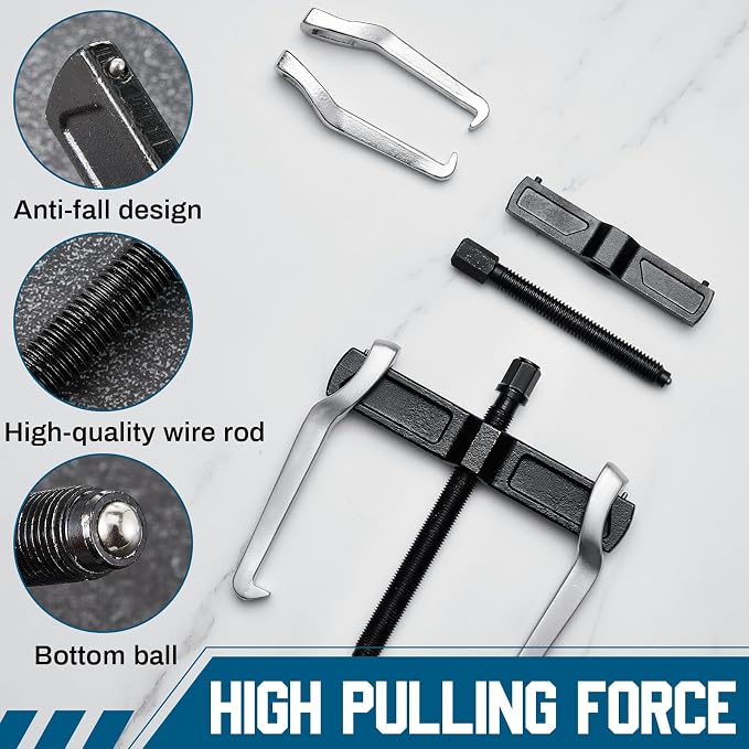 MorningRo 4 Pcs 2 Jaw Gear Puller Set, 3'' 4'' 6'' 8'' CR-V Steel Bearing Pulley Puller Tool Adjustable, Internal External for Removal of Pulleys Flywheels Bearings & Gears