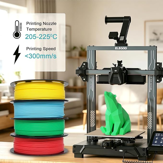 1.75mm Matte PLA Filament 8 Colors 250g 8 Pack, Low Warping Smooth Print 3D Printer Filament for Most FDM Printers