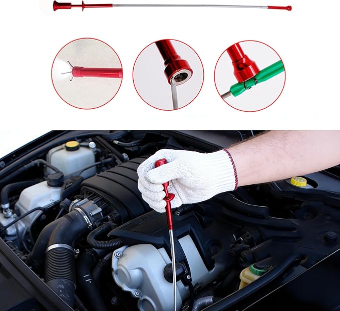 Portable Repair Tools,Magnetic Flexible Claw Grabber Pickup Tool with Bright LED Light
