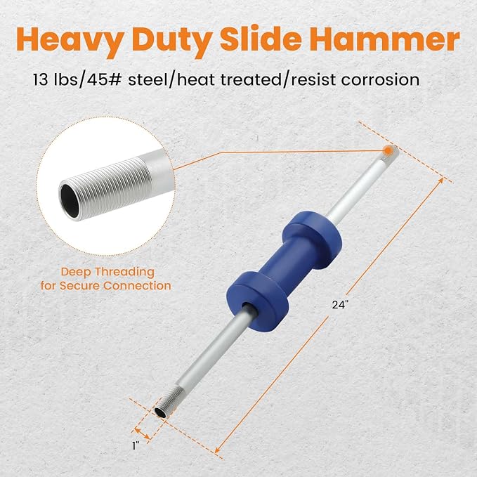 maXpeedingrods 13LBS Dent Puller Slide Hammer Car Dent Removal Tool Kit, Heavy Duty Auto Body Dent Repair Tool Kit, Automotive Dent Remover, 18 Pieces Slide Hammer Puller Set, Blue