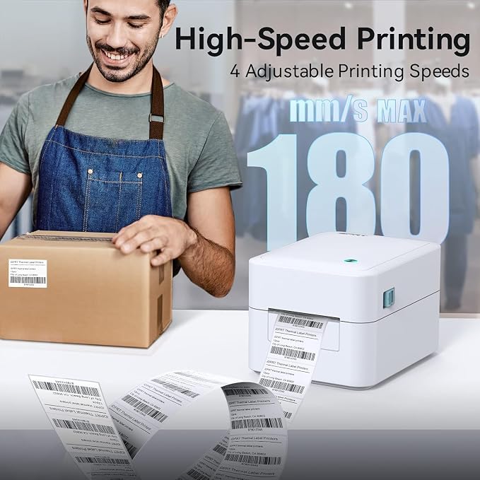 iDPRT Label Maker - 3 inch Thermal Printer for Small Business, Print Variety of Label Types via USB or LAN Network Connectivity, Barcode Printer for Warehouse, Office, Market, Support Multi Systems