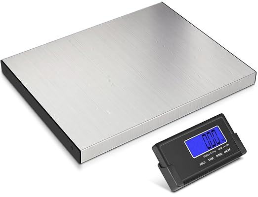 THINKSCALE 440lbs/10g Shipping Scale, Wireless LCD Displays, Heavy Duty Weight Scale Postal Scale, Stainless Steel Large Platform, Scale for Packages, Luggage Scale