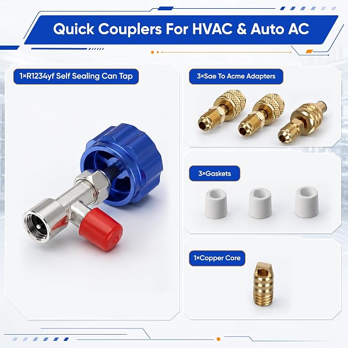 42036 2-Valve HVAC Manifold Gauge Set for A2L Refrigerants R22/R32/R454B/R410A, Refrigerant Gauges 42036 with 3-1/8" Gauges, 60" Plus II Color Hoses
