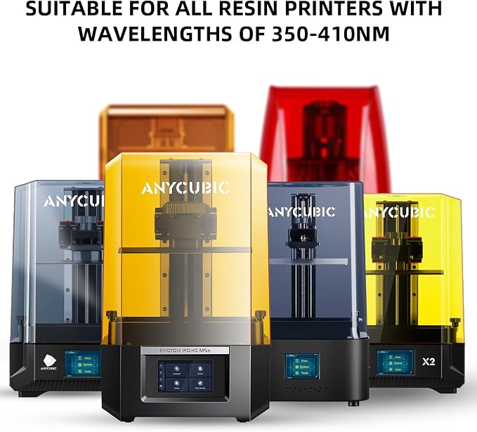 ANYCUBIC 3D Printer Resin, 405nm High Precision Fast Curing UV Photopolymer Resin for LCD 3D Printing, Grey+Grey, 2kg