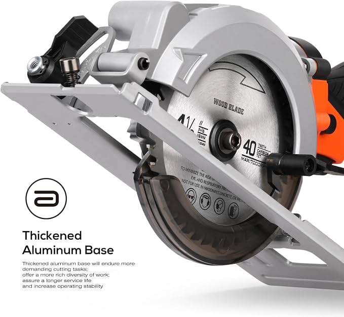 Power Mini Circular Saw,4-1/2" Saw 5.8A 3500RPM Cutting for Wood, Plastic