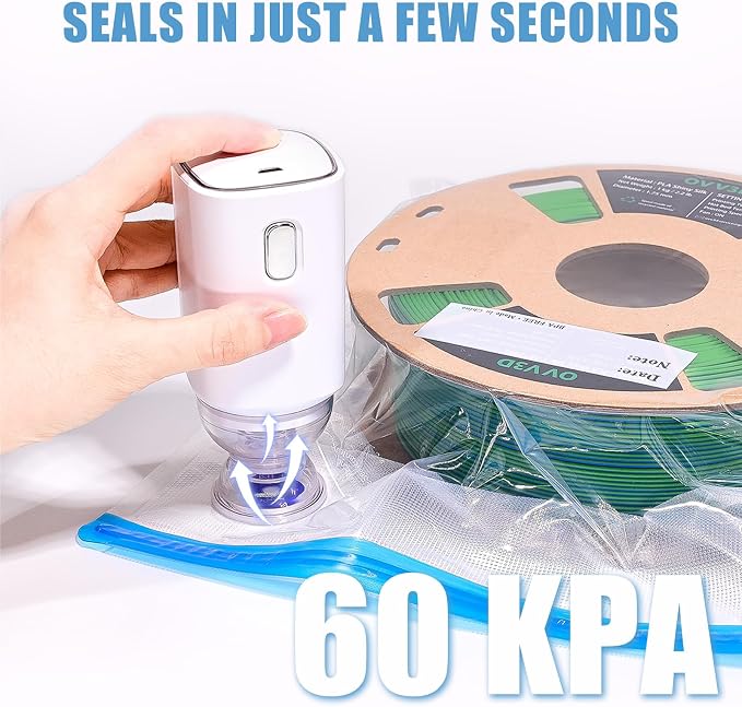 OVV3D Filament Storage Bags 30pcs, Plus Size 32X34cm 3D Printer Filament Storage Bags Vacuum Sealed Kit with 30 Desiccants, Auto Pump,Perfect for 3D Filament Storage or Using After Filament Dryer Box