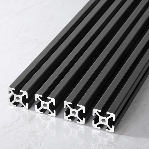 IXGNIJ 1010/10 Series 1 Inch x 1 Inch T Slot Aluminum Extrusion (25mmx25mm) European Standard Anodized for 3D Printer Parts and CNC DIY Black 1220mmX4