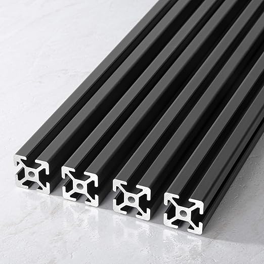 IXGNIJ 1010/10 Series 1 Inch x 1 Inch T Slot Aluminum Extrusion (25mmx25mm) European Standard Anodized for 3D Printer Parts and CNC DIY Black 1000mmX4