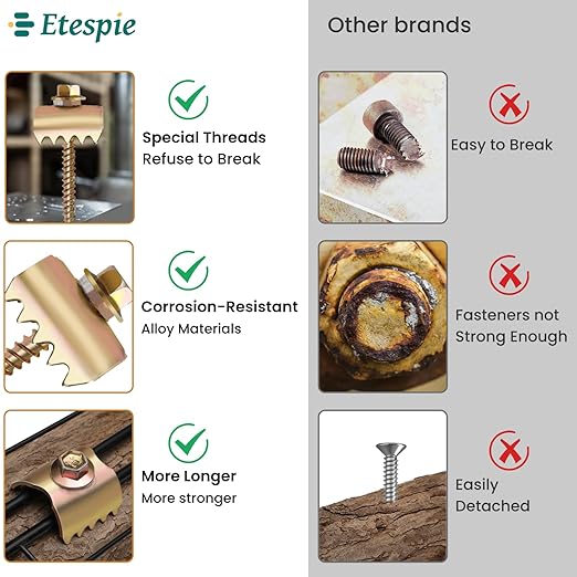 200 PCS-2 Inch Etespie Fence Staples for Wire Fencing,304 Steel Fence Fastener with Anti-Rust Coating,Quick Installation with Electric Drill,Reusable Fencing Staple for Wire Mesh and Woven Fencing