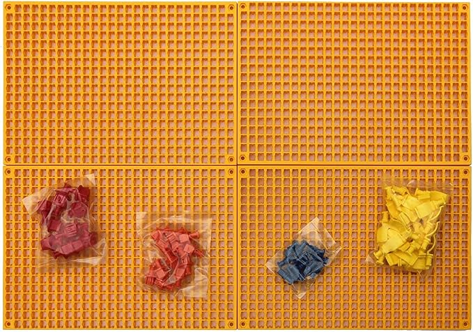 Organizer Genie 76 Piece Pegboard Tool Organizer Starter Kit, Flexible and Specially Designed to Hold All Tools - 4 Yellow Pegboards, 36 Socket Holders, 36 Universal Clips