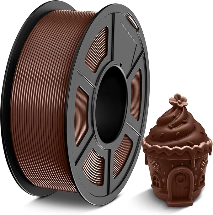 PETG Filament 1.75mm 1KG, 3D Printer Filament PETG Chocolate, Strong Toughness, Dimensional Accuracy ±0.02mm, Chocolate