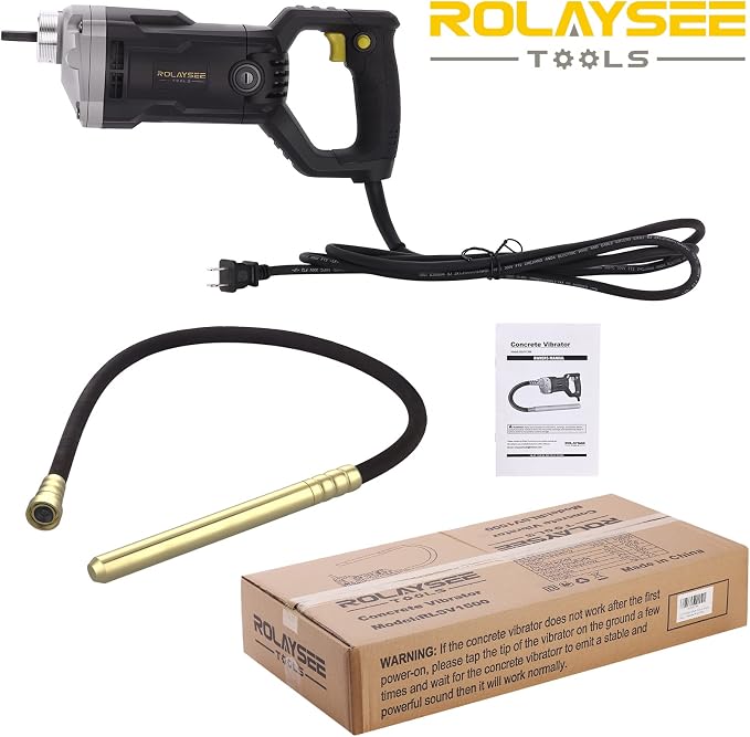 Handheld Concrete Vibrating Tool, 1500W Electric Concrete Vibrator | 6.6ft Shaft Rod, 14400VPM, Portable Pencil Cement Vibrarator, Remove Air Bubble and Mix Concrete