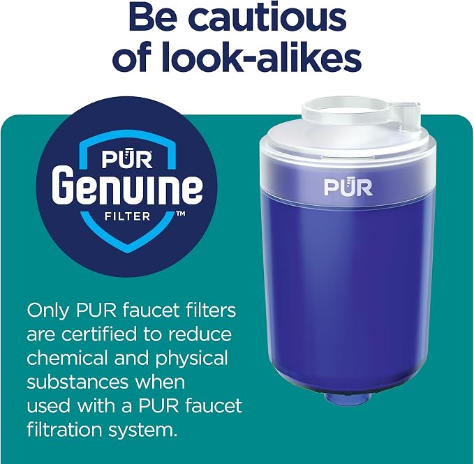 PUR PLUS Faucet Mount Replacement Water Filter 2-Pack, Genuine PUR Filter, 3-in-1 Powerful, Natural Mineral Filtration, Lead Removal, 6-Month Value, Blue (RF99992)