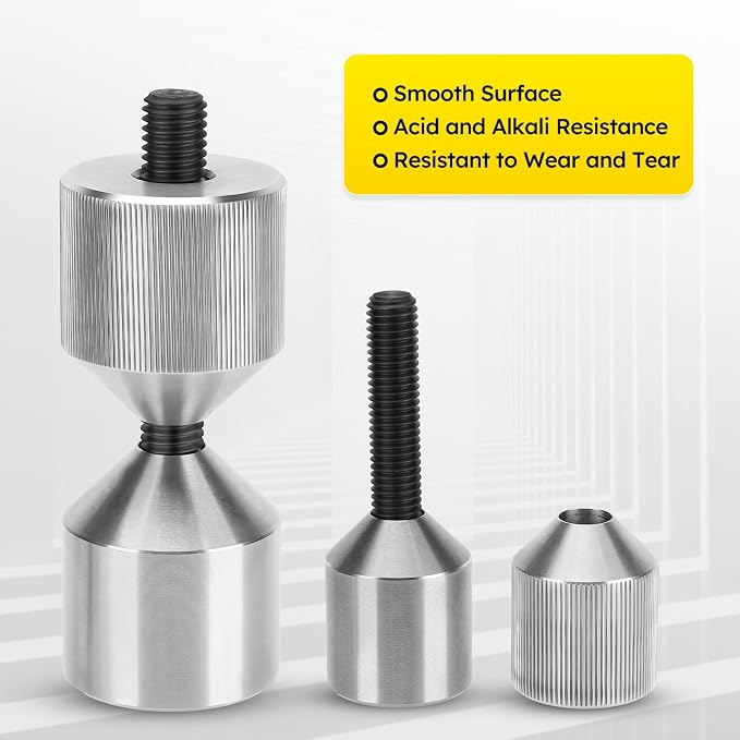 304 Stainless Steel 4 Pcs Flange Two Hole Alignment Pins, 1-1/8” & 1-5/8” Diameter Stainless Steel