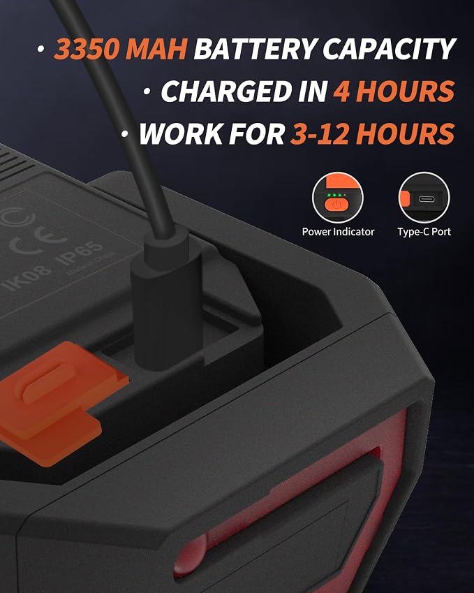 Work Light Kit, Magnetic Rechargeable Light with 4 Modes & 150°Rotatable, 1200LM Waterproof Portable Light with 360° Rotating Hook for Emergency Car Repair, Grill (3 Pack with Hook)