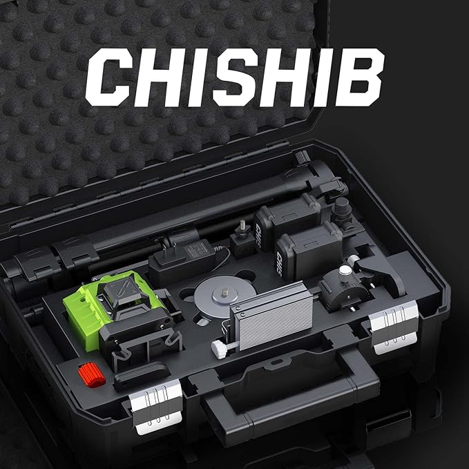 16 Lines Green Laser Level Kit -4x360° 4D Self-Leveling Cross Line Laser Level, Rotary Base and Accessories for Construction, Home Improvement and Picture Hanging,(Safety Class ll, <1mW power output.)