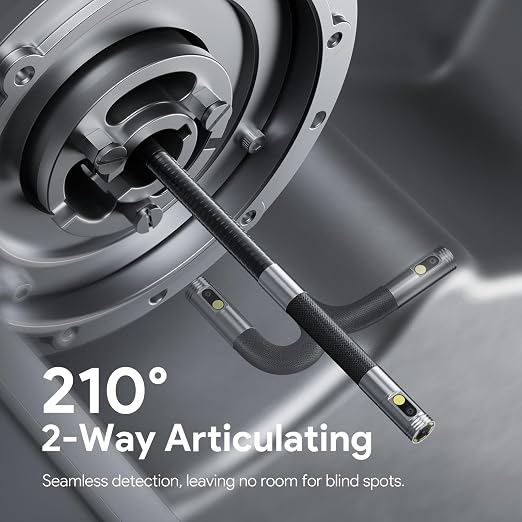 DEPSTECH 10FT Articulating Endoscope Camera with Light: Dual Lens Two-Way Articulated Industrial Borescope with 4.5" Screen and Snake Cable, Inspection Camera Automotive Tool for Wall, Pipe, Mechanic