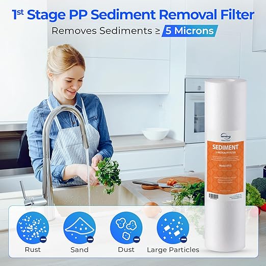 iSpring F9K NSF Certified 1-Year Reverse Osmosis Water Filter, Alkaline Remineralization Filters for 6-Stage RO Systems, Without RO Membrane | Cartridge Set for 6-Stage Alkaline Mineral Under Sink RO Systems. Without Membrane. Fits RCC7AK/RCC7PAK