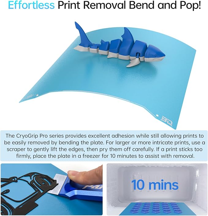 BIQU CryoGrip Pro Frostbite for Ender-3/V3/Pro/V2/V2 Neo/Ender-5/K1C/K1 235x235mm Cold Build Plate Room Temperature Print Double Sided Removable Surface Platform