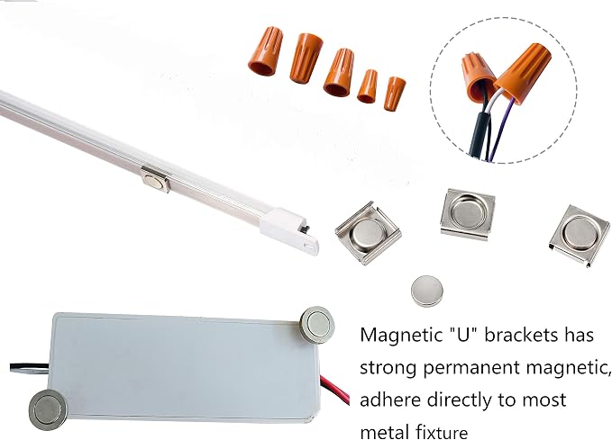 4 Pack LED Troffer 2x4 FT Retrofit Kit,Magnetic Retrofit kit,36W (240W Equiv),5000K Daylight White,0-10V LED Driver/2 Tubes Per Kit,T8 T10 T12 Fluorescent Replacement Light Bar,Easy to Install