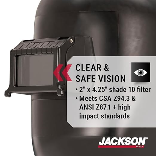 Jackson Safety PL280 Pipeline Welding Helmet - Shade 10 Flip Front Welding Hood - ANSI Z87.1 - Made in USA (Multiple Headgear Styles and Colors)