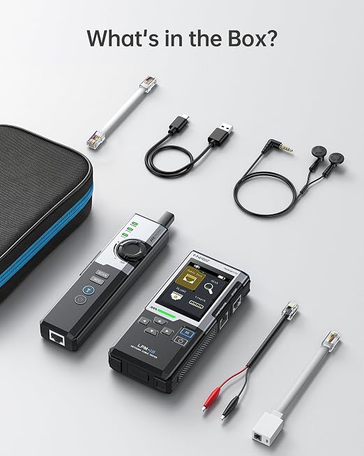 FNIRSI LPM-10A Ethernet Tester, Network Cable Tester Kit for CAT5 CAT6 RJ11, Wire Tracer & Cable Toner, PoE/NCV/Length Test, Rechargeable Ethernet Cable Tester