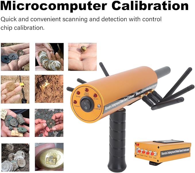 Metal Detector, 30m Depth 1200m Range Metal Pinpointer Handheld Metal Finder Gold Detector with 6 Antenna Underground Metal Treasure Finder for Gold, Silver, Jewelry