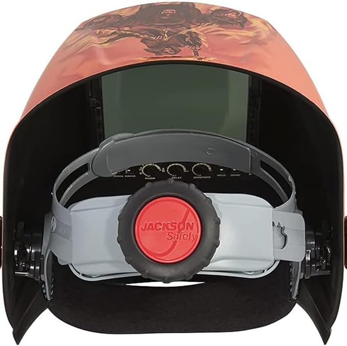 Jackson Safety Premium Graphic Welding Hood with ADF - Ultra Lightweight Auto Darkening Welding Helmet - ANSI Z87.1 (Multiple Styles)