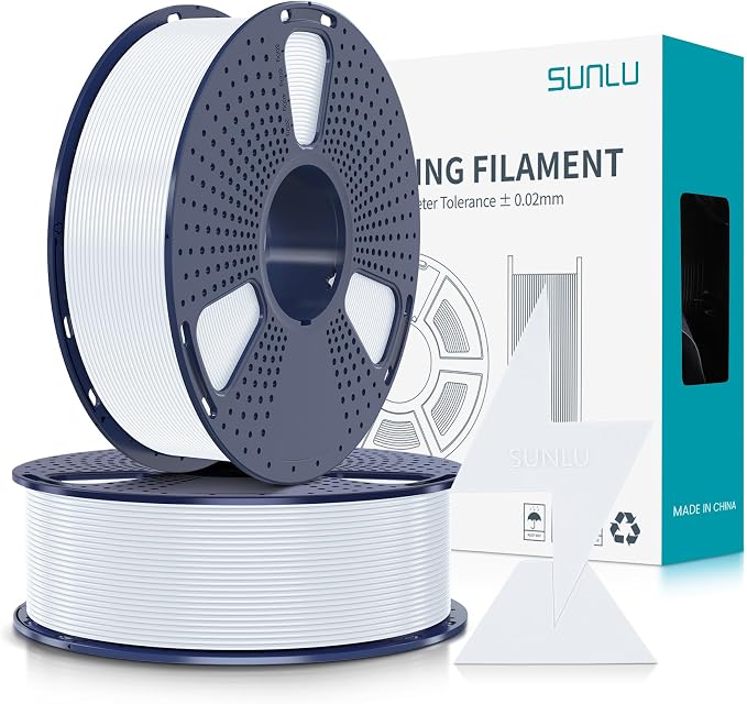 SUNLU High Speed PLA Filament 1.75mm, 1KG*2 Rolls White+White | 30mm/s - 600mm/s Print Range, High Speed 3D Printer Filament, Fast Printing, Neatly Wound, Dimensional Accuracy +/- 0.02mm