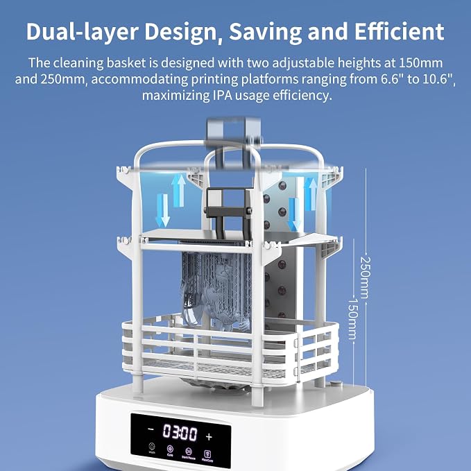 ANYCUBIC Wash & Cure Plus 3.0, Large Size Mono M5s LCD MSLA SLA 3D Printer, Powerful Curing Light, Improved IPA Usage, Cleaning Volume 8.97''x5.03''x10.23''