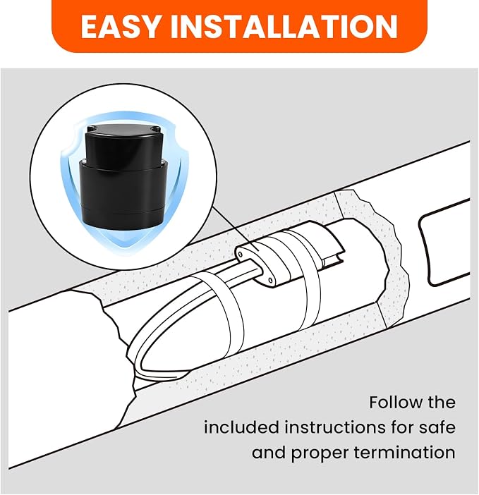ES-PRO CSA Explosion-Proof Low-Profile End Seal Kit for Self-Regulating Heating Cable, NEMA 4X Waterproof, Roof and Gutter De-Icing, Pipe Freeze Protection