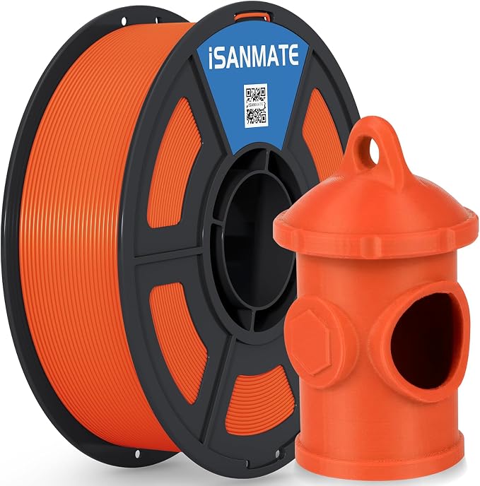 iSANMATE ASA Filament 1.75mm Orange 1KG, UV & Weather Resistant 3D Printer Filament Perfect for Outdoor Functional Parts, Dimensional Accuracy +/- 0.02mm, 1kg Spool (2.2lbs)
