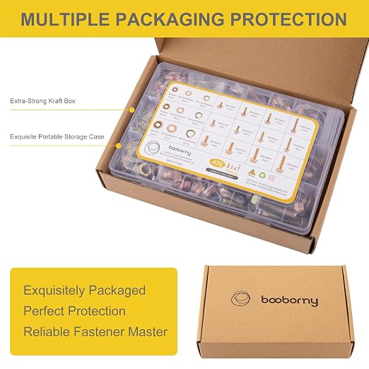 476pcs Class 8.8 Metric Flange Bolts Assortment Kit, M5, M6, M8, Metric Bolts and Nuts Assortment, Hex Bolt and Nut Washers Kit, Yellow Zinc Plated