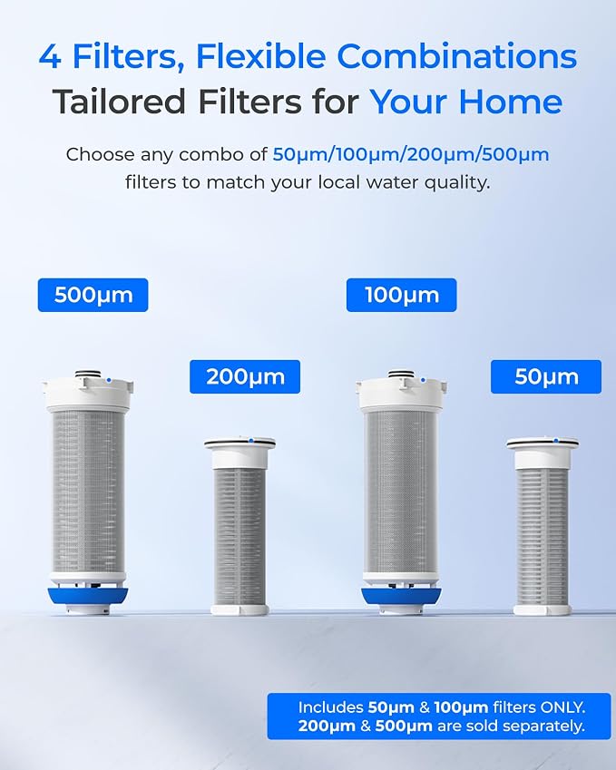 Waterdrop Spin Down Sediment Filter Replacement Cartridge, 100/50 Micron Replacement for WD-BG102