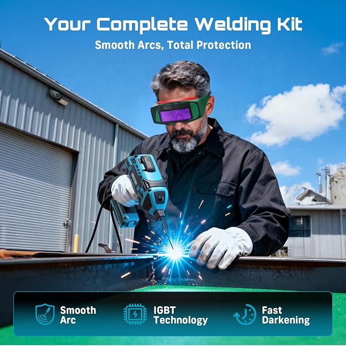 Seesii Portable Welder Handheld, 110V 120A Portable Welding Machine with Goggles & Chipping Hammer, Compatible with for 3/32"-1/8" Rods, Suitable for Home DIY Repair and Automotive Repair Welding