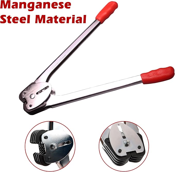 Poly Strapping Tensioner & Cutter Manual Banding Tools Windlass for 1/2" -3/4" Width Polyester Polyproplyn Strap Kit